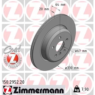 Гальмівний диск ZIMMERMANN 150.2952.20 зображення 1
