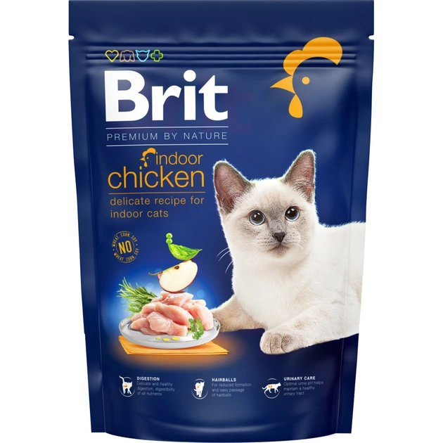 Сухой корм для кошек Brit Premium by Nature Cat Indoor 800 г (8595602553068) - изображение 1