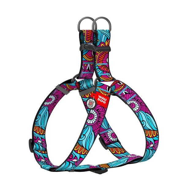 Шлея для собак WAUDOG Nylon з QR паспортом "Літо" пластиковий фастекс XL (324-0062) - picture 1