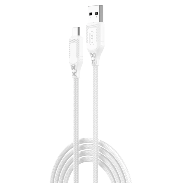 Дата кабель USB 2.0 AM to Micro 5P 1.0m braided white XO (NB235_M_White) - изображение 1