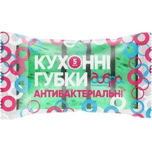 Губки кухонні Добра Господарочка антибактеріальні 5 шт. (4820086522427) зображення 1
