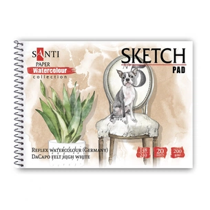Альбом для малювання Santi А5 для акварелі Animals, 20 аркушів (130515) зображення 1