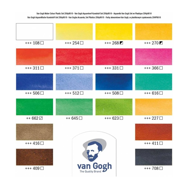 Акварельні фарби Van Gogh 18 кювет+2*10 мл (Біла, Сірий пейна) Royal Talens (8712079048877) - picture 5