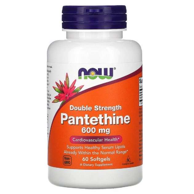 Вітамін Now Foods Пантетин, Pantethine, 600 мг, 60 желатинових капсул (NOW-00489) - зображення 1