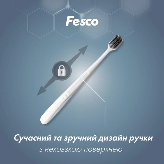 Зубна щітка Fesco Black & White Series Soft Біла з чорною щетиною (4823098414131) - picture 3