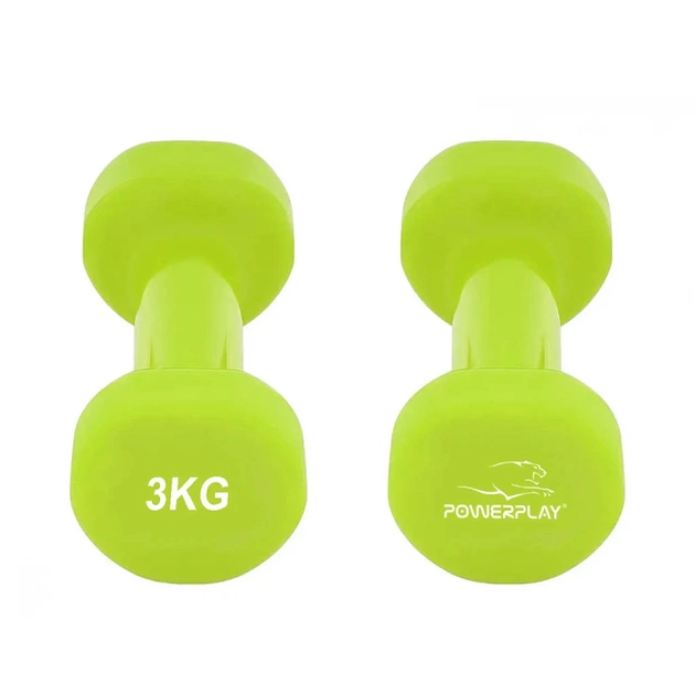 Гантель PowerPlay вінілові 4125 Achilles 2 х 3 кг Зелені (PP_4125_3kg_2in) - picture 5