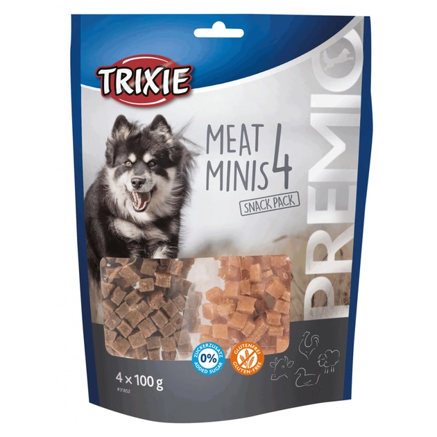 Ласощі для собак Trixie PREMIO 4 Meat Minis (курка, качка, яловичина, баранина) 4х10 (4011905318523) - зображення 1