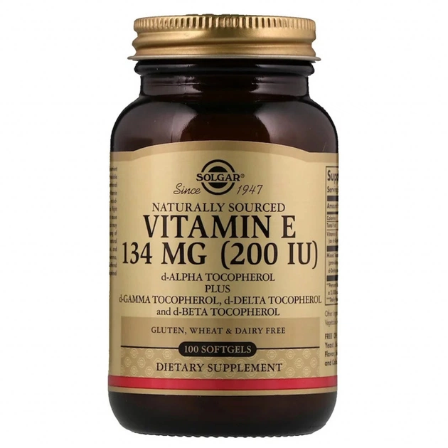 Вітамін Solgar Вітамін Е, 134 мг (200 IU), d-Alpha Tocopherol & Mixed Tocop (SOL-03501) - зображення 1