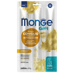 Ласощі для собак Monge Gift Dog Immunity support кролик з нуклеотидами 45 г (8009470085397) зображення 1