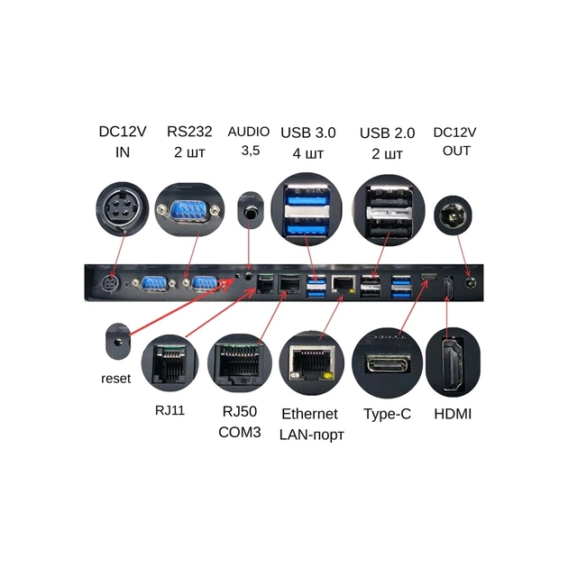 POS-термінал Geos S1505R, N97, 8GB/128GB, 2xRS232, 7xUSB, 15" 1024x768 res, Alum Case (GEOS POS S1506R(1024x768)) - picture 6