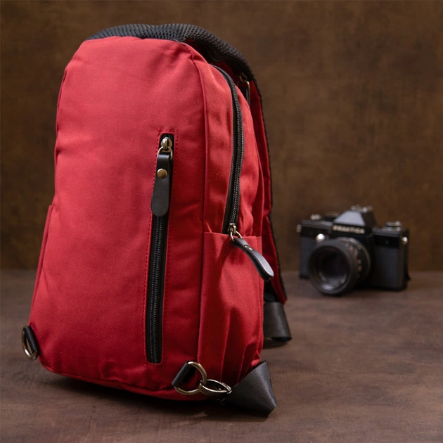 Сумка Vintage Через плече нейлон Червона (20629) - зображення 11