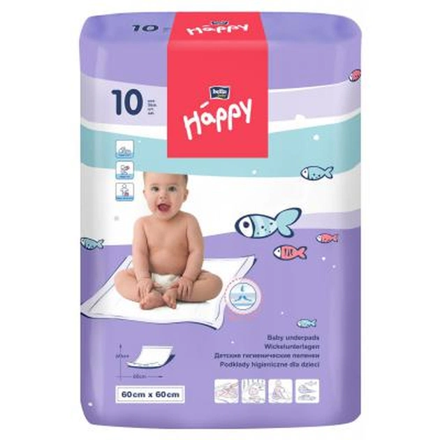 Пелюшки для малюків Bella Baby Happy 60x90 см 5 шт (5900516600723) - изображение 1