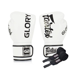 Боксерські рукавички Fairtex BGVG1 White 14 унцій (бинти в комплекті) (BGVG1_14oz_White) зображення 1
