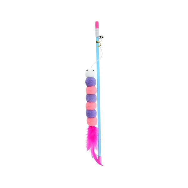 Игрушка для кошек Hippie Pet Удочка с рыбкой красная 46 см (HIPCW2303036G) - изображение 1