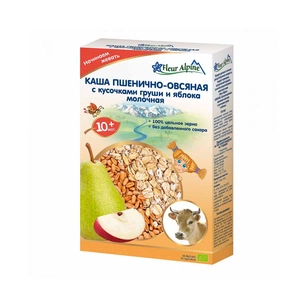 Дитяча каша Fleur Alpine молочна пшенично-вівсяна зі шматочками груші і яблука 200 г (4006303002754) зображення 1