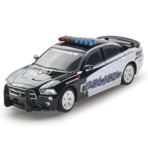 Машина Bburago DODGE CHARGER POLICE 2014 черный,1:26, свет, звук, инерц. (89731) зображення 1