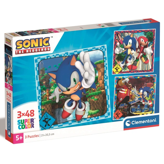 Пазл Clementoni Sonic 3 шт по 48 елементів (25320) - зображення 1