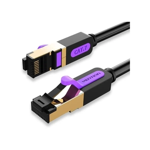 Патч-корд 0.5м, S/FTP cat 7 RJ-45 black Vention (ICDBD) зображення 1