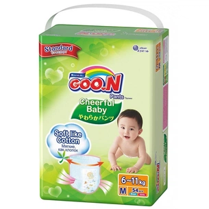 Підгузки GOO.N Cheerful Baby Трусики 6-11 кг M, унісекс, 54 шт (853880) зображення 1