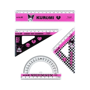 Лінійка Kite набір: лінійка 15 см, 2 косинця, транспортир Kuromi (HK25-282) зображення 1