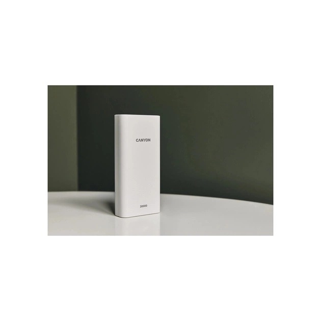 Батарея універсальна Canyon 20000mAh, Input 5V/2A, Output 5V/2.1A(Max), White (CNE-CPB2001W) - зображення 4