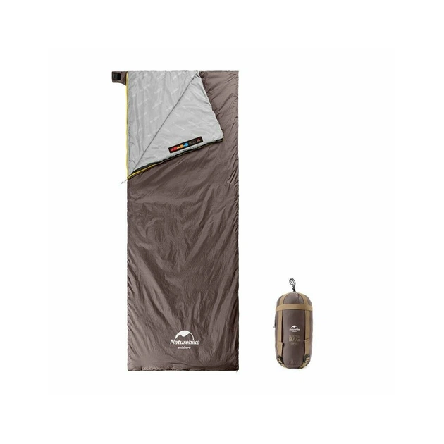 Спальний мішок Naturehike надлегкий Summer LW180 NH21MSD09 лівий (15°C) p-p XL коричневий (6927595777985-L) - зображення 1