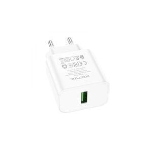 Зарядний пристрій BOROFONE BA72A Spring USB QC3.0 White (6974443388558) зображення 1