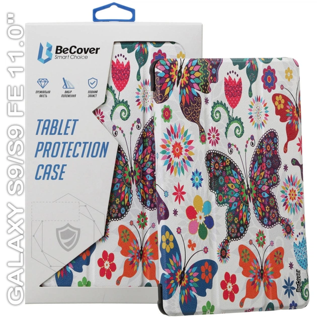 Чехол для планшета BeCover Smart Case Samsung Tab S9 (SM-X710/SM-X716)/S9 FE (SM-X510/SM-X516B) 11.0" Butterfly (710415) - изображение 1