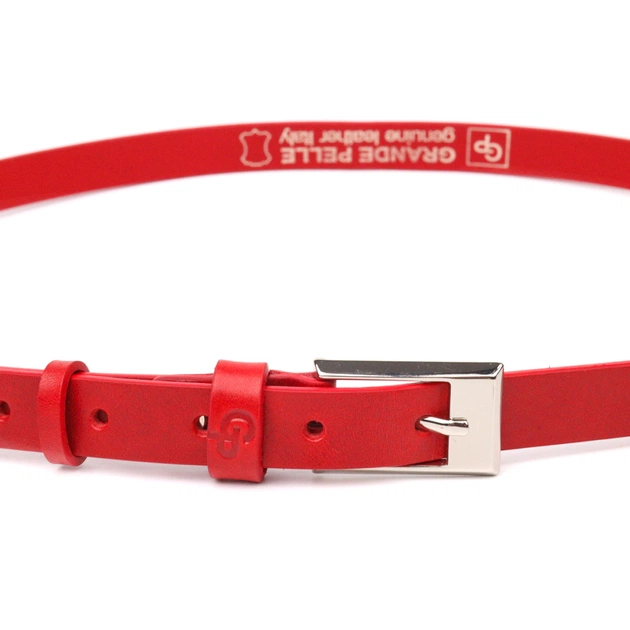 Ремінь Grande Pelle Жіночий з натуральної шкіри Червоний (21445) - зображення 5