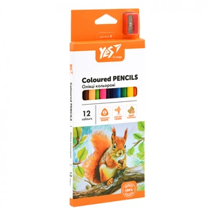 Олівці кольорові Yes Orange Line 12 кольорів з точилкою (290723) зображення 1