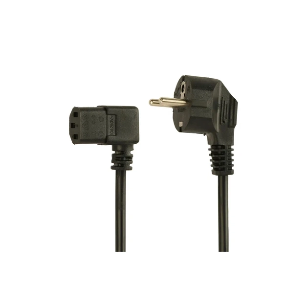 Кабель живлення C13 1.8m 3x0.75mm2 90° corner Cablexpert (PC-186A-075-1.8M) - зображення 1