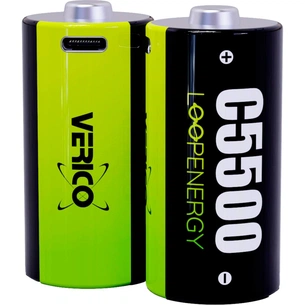 Акумулятор Verico C/R14 USB Type-C 3700mAh 1.5V Li-ion * 2 (LoopEnergy) (1BTOV-A4N0A2-NN) зображення 1