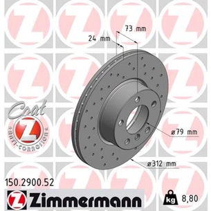 Гальмівний диск ZIMMERMANN 150.2900.52 зображення 1