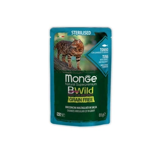 Вологий корм для кішок Monge BWild Cat Free Wet Sterilized тунець з креветками 85 г (8009470012799) зображення 1