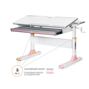 Парта Mealux Edmonton Multicolor Pink Lite (BD-610 W/MC + PN Lite) изображение 1