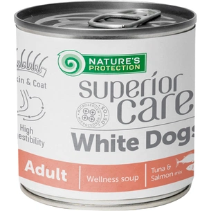 Консерви для собак Nature's Protection White Dogs All Breeds Adult Salmon and Tuna суп 140 мл (KIKNPSC63360) зображення 1