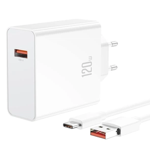 Зарядний пристрій XO L128 120W with cable Type-C white (XO-L128-WH) зображення 1