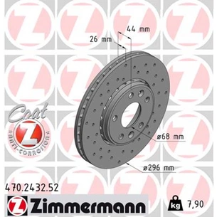 Гальмівний диск ZIMMERMANN 470.2432.52 зображення 1