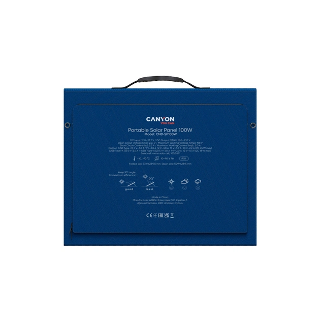 Портативна сонячна панель Canyon CND-SP100W - picture 9