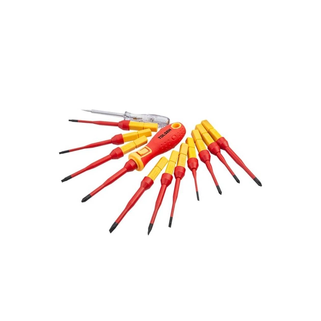 Набір викруток Tolsen діелектдіелектричних, змінні стрижні 13 шт, тканинний пеналричних, змінні стрижні 13 шт, тканеви (38017) - picture 7