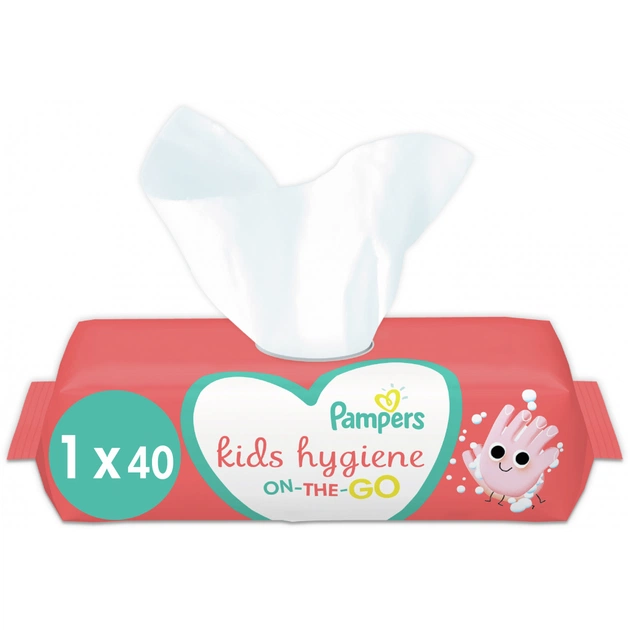 Дитячі вологі серветки Pampers Kids Hygiene On-the-go 40 шт. (8006540222089) - изображение 1