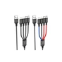 Дата кабель USB 2.0 AM to Lightning + Micro 5P + USB-C 1.0m 2A nylon X76 black+red+blue HOCO (6931474768650) - зменшене зображення 3