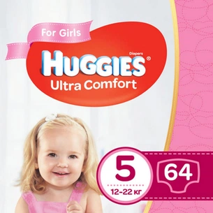 Підгузки Huggies Ultra Comfort Giga 5 для дівчаток (12-22кг) 64 шт (5029053543703) зображення 1