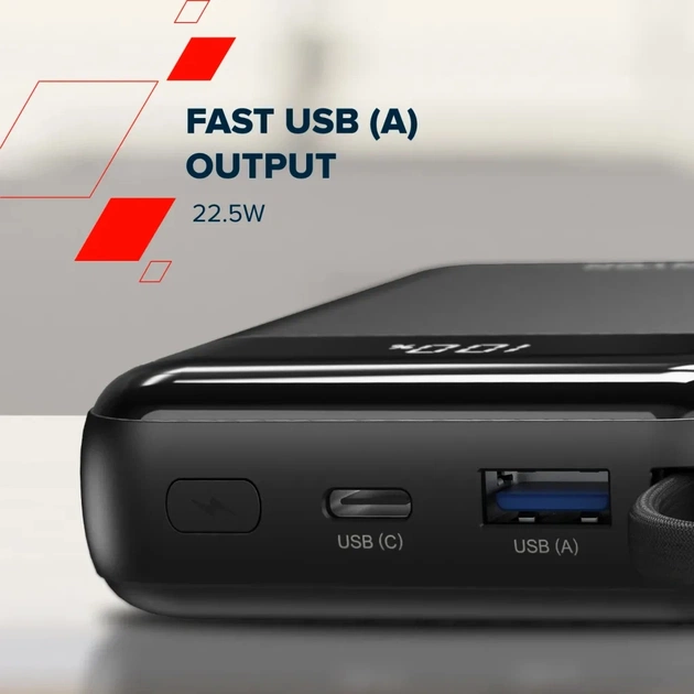 Батарея універсальна Canyon 10000mAh OnPower 104 PD/20W, QC/22.5W built-in cable Black (CNS-CPB104B) - зображення 12