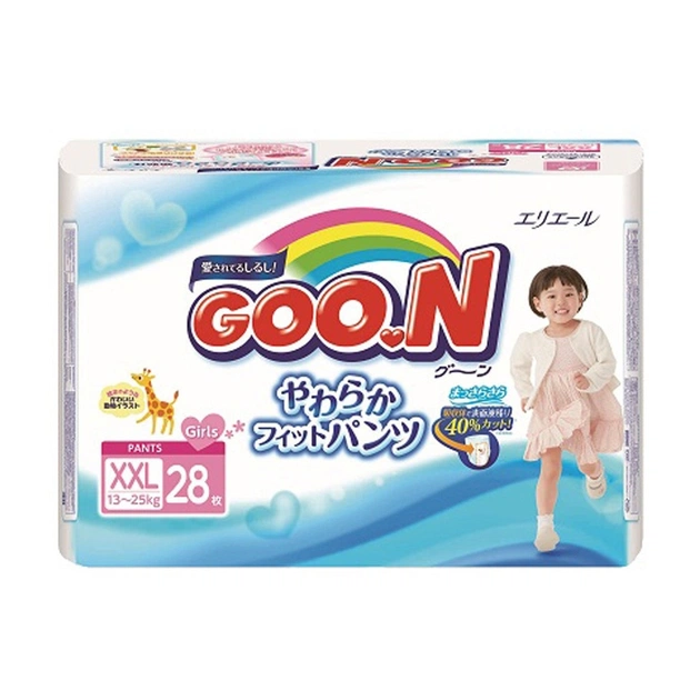 Підгузки GOO.N Трусики для дівчаток 13-25 кг XXL 28 шт (853632) - изображение 1