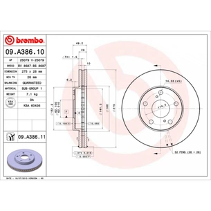 Гальмівний диск Brembo 09.A386.11 зображення 1