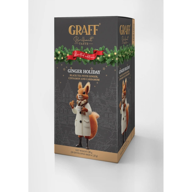 Чай Graff Ginger holiday з імбиром, корицею та кардамоном 20х1.8 г (gr.11433) - зображення 1