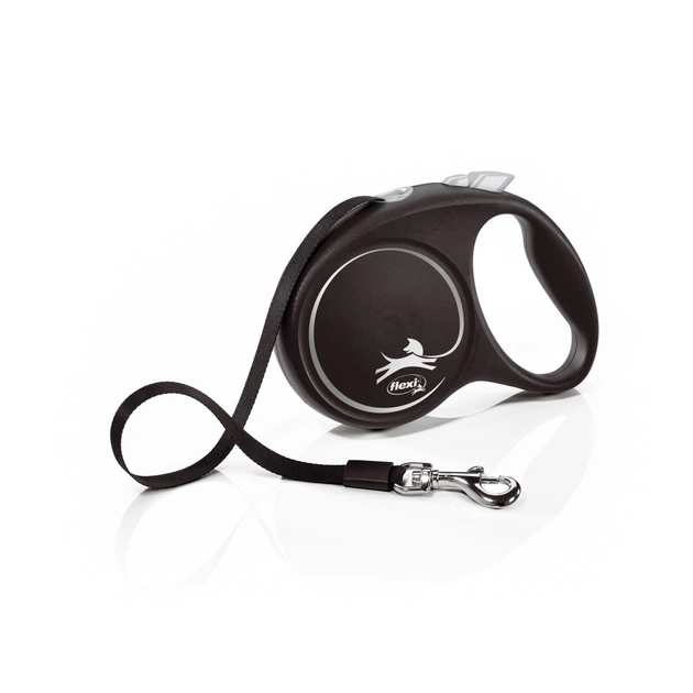 Повідець для собак Flexi Black Design М стрічка 5 м (чорний) (4000498034002) - изображение 1