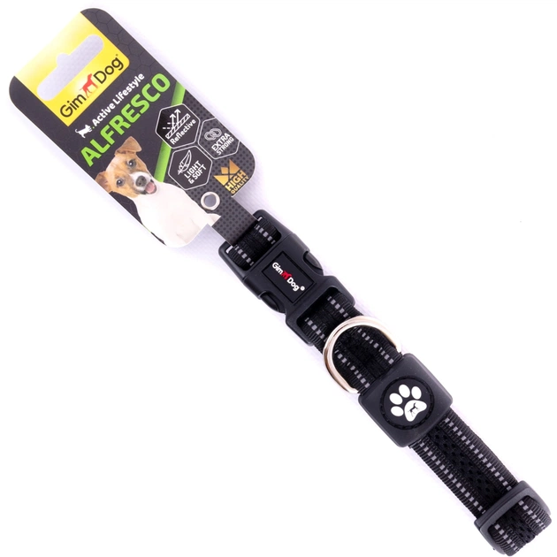 Нашийник для тварин GimDog Alfresco неопрен 28-40 см/20 мм чорний (8009632059433) - изображение 1