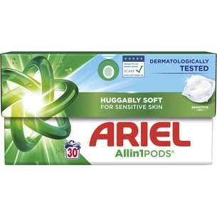 Капсули для прання Ariel Pods All-in-1 Sensitive Skin Для чутливої шкіри 30 шт. (8700216766012) зображення 1